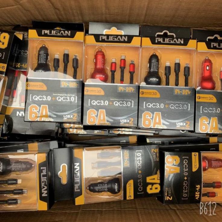 Tẩu sạc ô tô, tẩu sạc nhanh 3 đầu pugan - sạc điện thoại và thiết bị điện tử trên ô tô dùng điện 12-24v | BigBuy360 - bigbuy360.vn