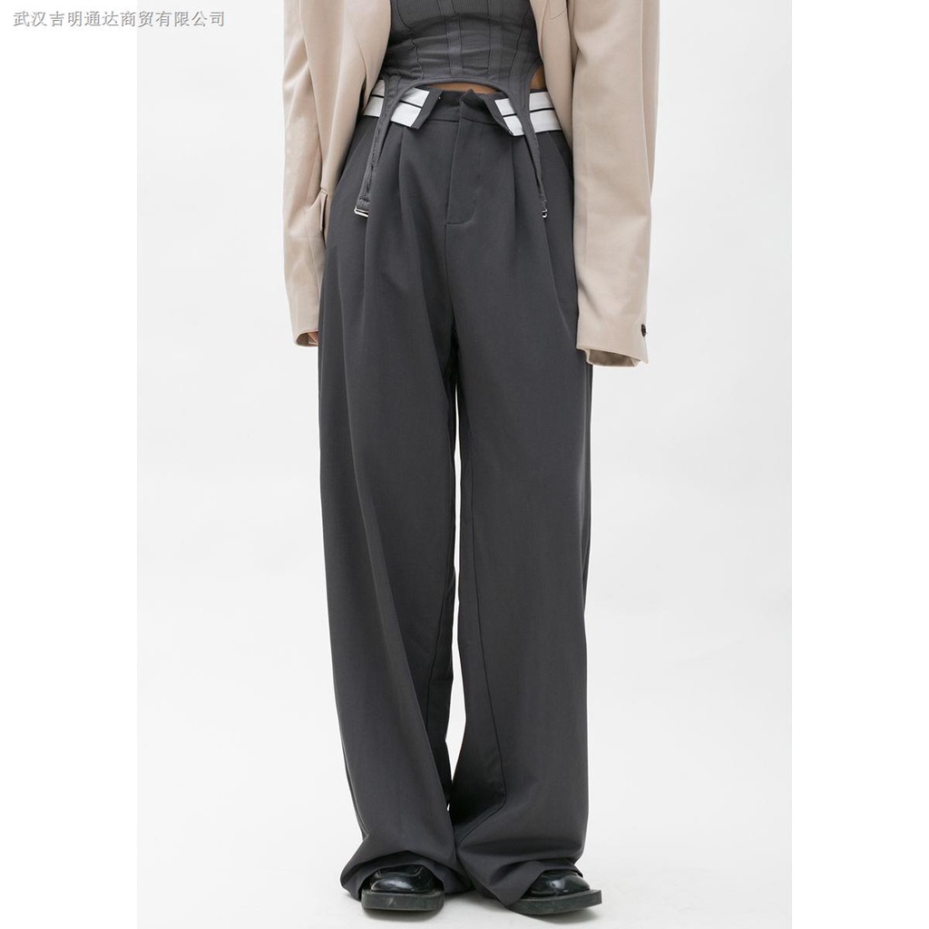 Quần Dài Ống Rộng Lưng Cao 2022 Thời Trang Xuân Thu Cho Nữ