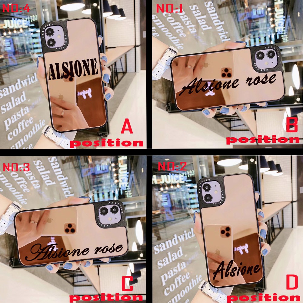 Ốp Điện Thoại Tráng Gương In Tên Thương Hiệu Diy Cho Iphone 11 12 6s 6 8 7 Plus X Xs Max Xr 12