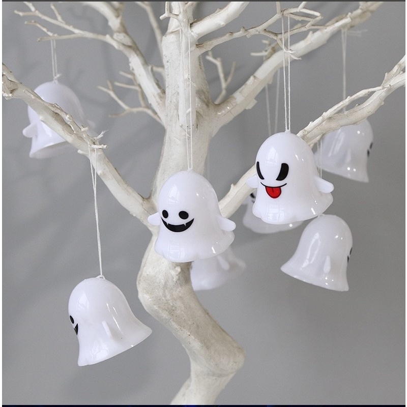 (Meteorite) Đèn Trang Trí Halloween Mini Hình Ma Lưỡi Ra Mặt Cười Nhiều Màu Sắc Dễ Thương