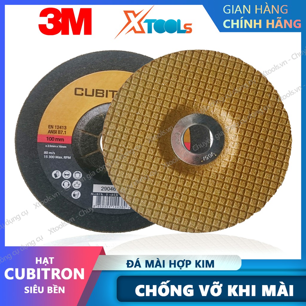 Đá mài hợp kim 3M 14438 100mm, đá mài cao cấp tròn linh hoạt hạt cubitron vân kim cương chống vỡ đường kính 10cm