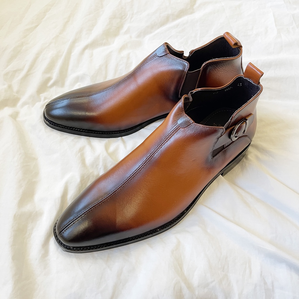 Giày Chelsea Boots VSMAN chất liệu da bò thật cao cấp Giày bốt nam cổ cao trẻ trung sang trọng hiện đại - HHG011 | BigBuy360 - bigbuy360.vn