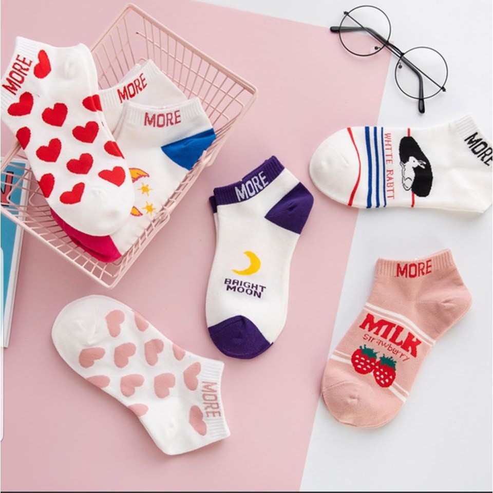 TẤT NỮ CỔ NGẮN HÌNH KẸO NGỌT XINH