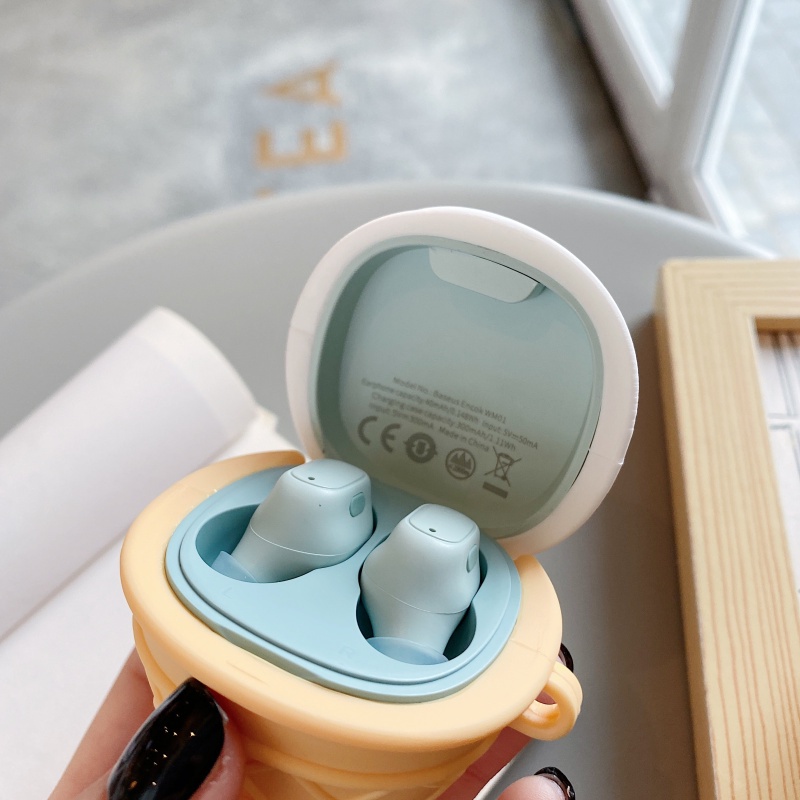 Vỏ bảo vệ hộp sạc tai nghe hình que kem chống trầy xước thích hợp cho Baseus Encok WM01 TWS case baseus wm01