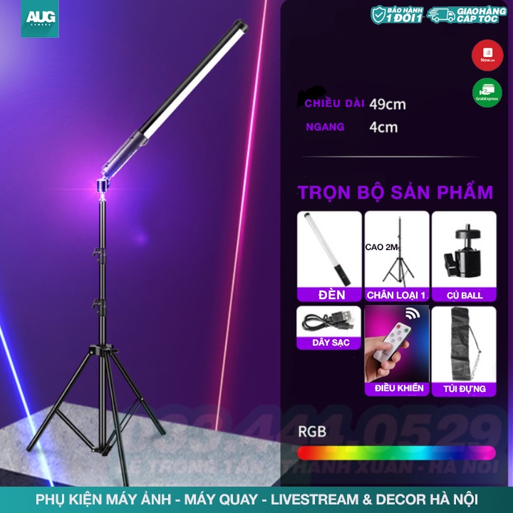 Led Light Stick RGB - Gậy Led 50cm chỉnh màu, độ K, Nháy đèn thông minh - AUG Camera &amp; Decor Hà nội
