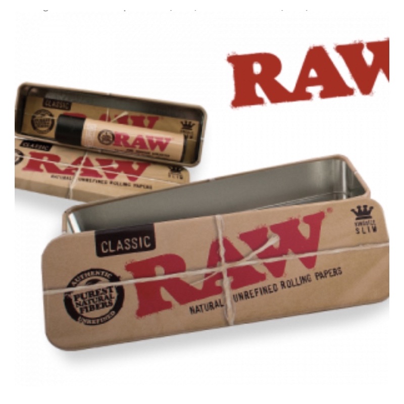 Hộp thiếc 110mm đựng giấy raw kèm tips