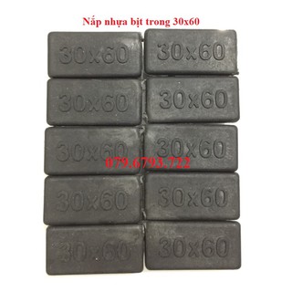 Bộ 10 cái nắp chụp nhựa chữ nhật 30x60_bịt trong chân bàn ghế, nút chân chống xước, bịt trong chân ống sắt, nút nhựa
