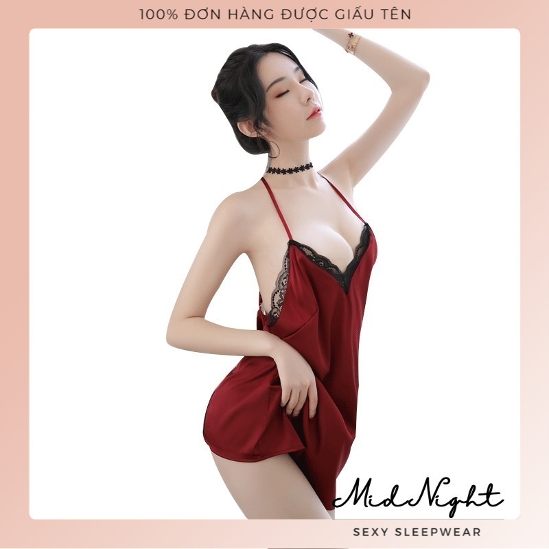 Váy Ngủ Sexy Ren Hai Dây Chữ V Ngực Sâu - Đồ Lót Gợi Cảm Quyến Rũ Đầy Khiêu Gợi Cho Nàng Mid Night Sexy | BigBuy360 - bigbuy360.vn