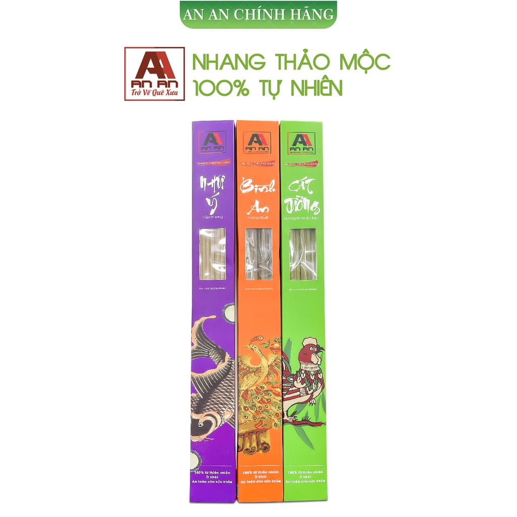 Nhang Trầm Hương AN AN loại Cao Cấp dài 38cm. Nhang AN AN TOP nhang sạch số 1 VN