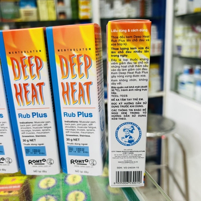 ✅  Deep Heat, Deep Heat Extra Kem Bôi Xoa Bóp Giảm Đau Tuýp 30gram