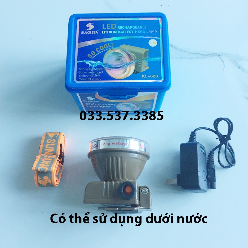 Đèn đội đầu siêu sáng, đèn pin soi ếch KL 628 công suất 35W
