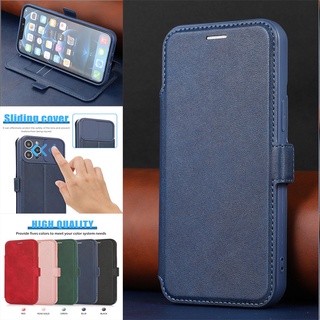 Ốp Điện Thoại Da Nắp Gập Siêu Mỏng Có Ngăn Đựng Thẻ Kiểu Doanh Nhân Cho IPhone14 PRO MAX I13 PRO MAX