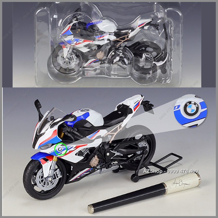 Xe Mô Hình Siêu Moto BMW S1000RR Cá Voi Sát Thủ - Tỉ Lệ 1:12 - Welly