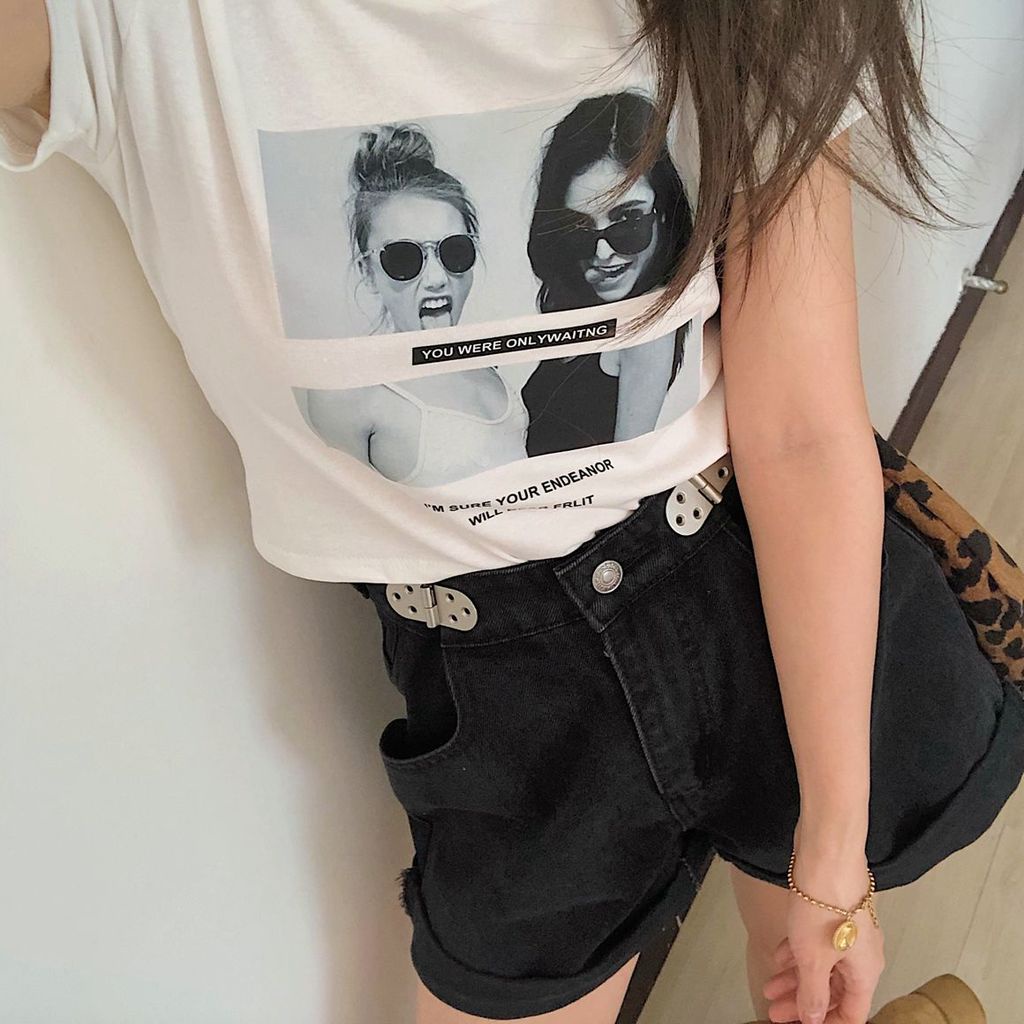 Quần Short Denim Lưng Cao Ống Rộng Size Lớn Thời Trang Mùa Hè Cho Nữ