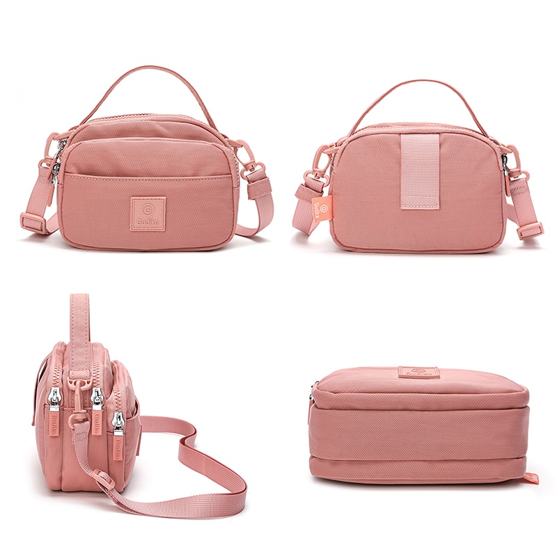 Túi Đeo Chéo Bằng Nylon Chống Nước Có Khóa Kéo Phong Cách Hàn Quốc Cho Nữ