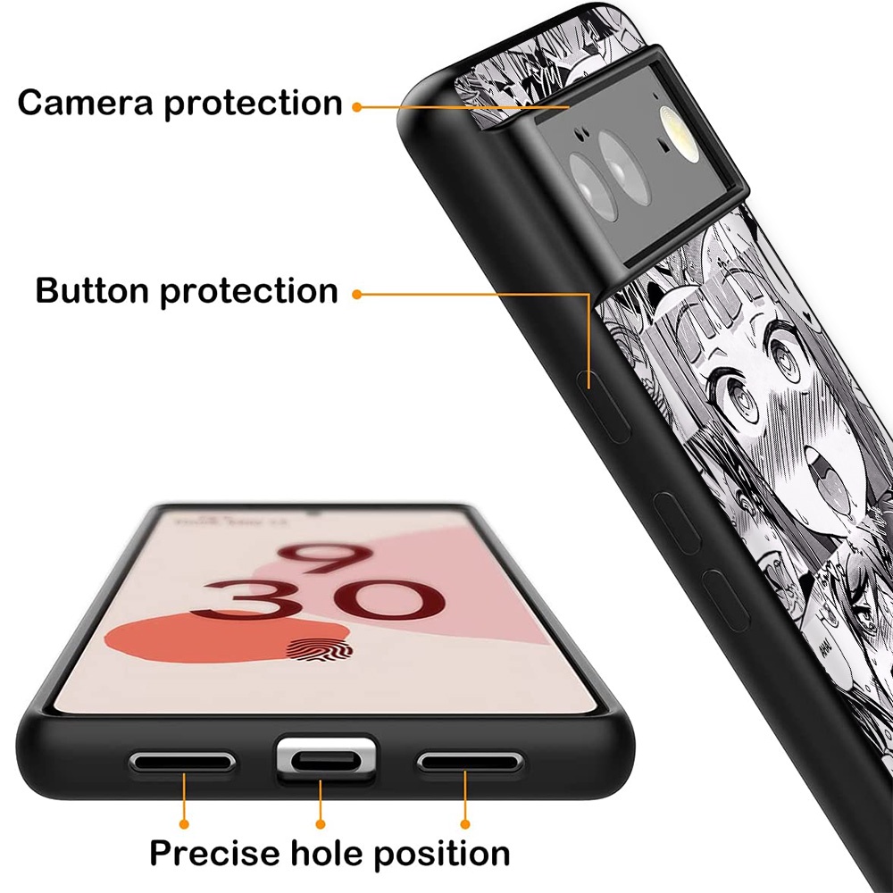 Ốp điện thoại nhựa mềm màu đen hình cô gái anime cho Google pixel 2xl 3a xl 4xl 5 6 pro