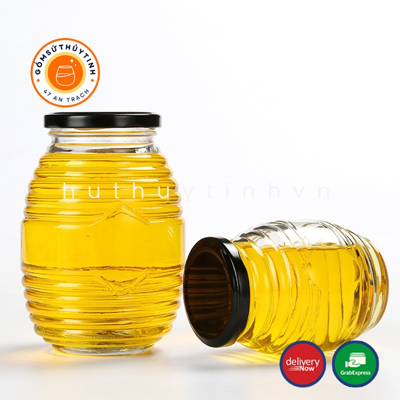Hũ thủy tinh/ Lọ thủy tinh tròn đựng mật ong dung tích 100ml