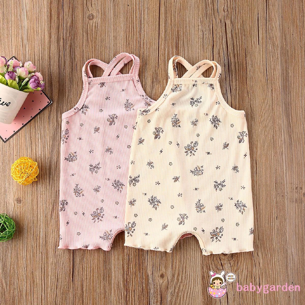 Bộ Áo Liền Quần In Hoa Cho Bé Gái Từ 0-18 Tháng Tuổi