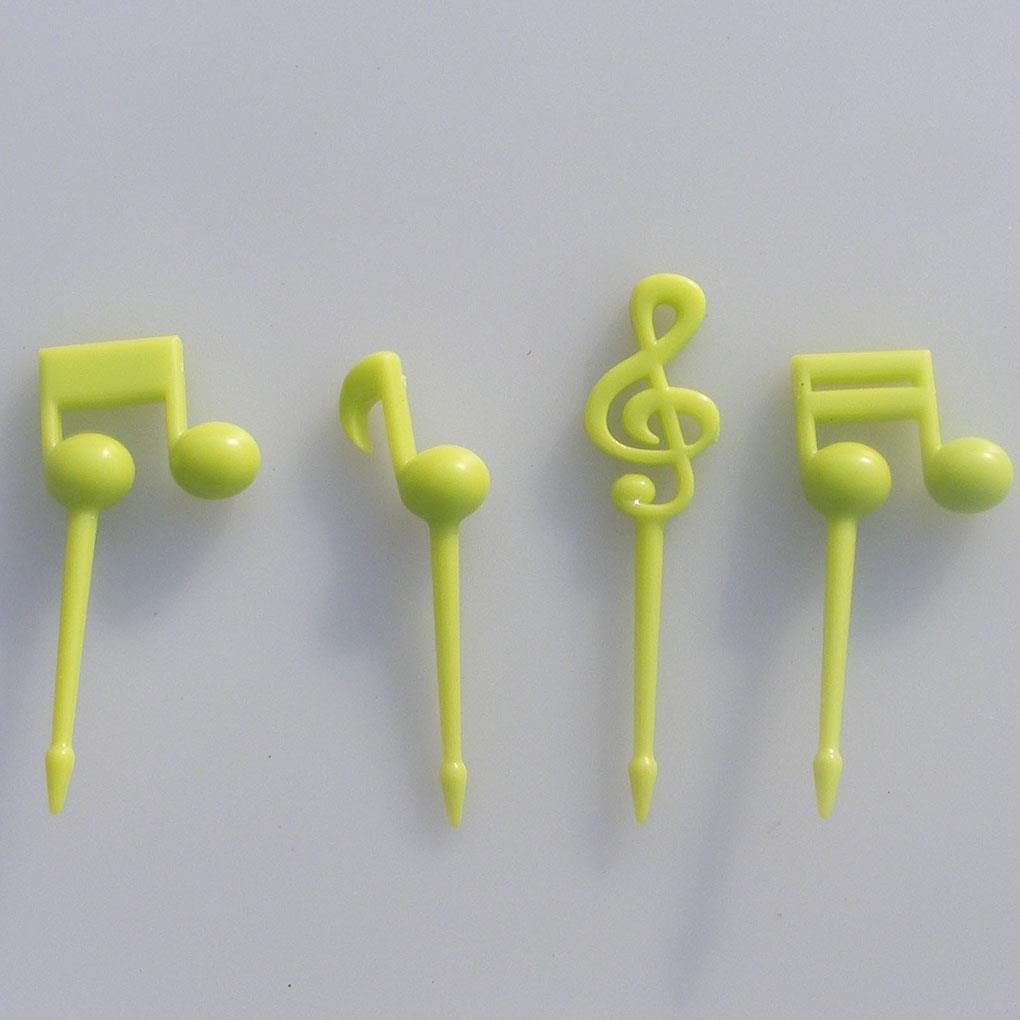 Mới Bộ 16 Nĩa Ăn Trái Cây Hình Nốt Nhạc Bằng Nhựa