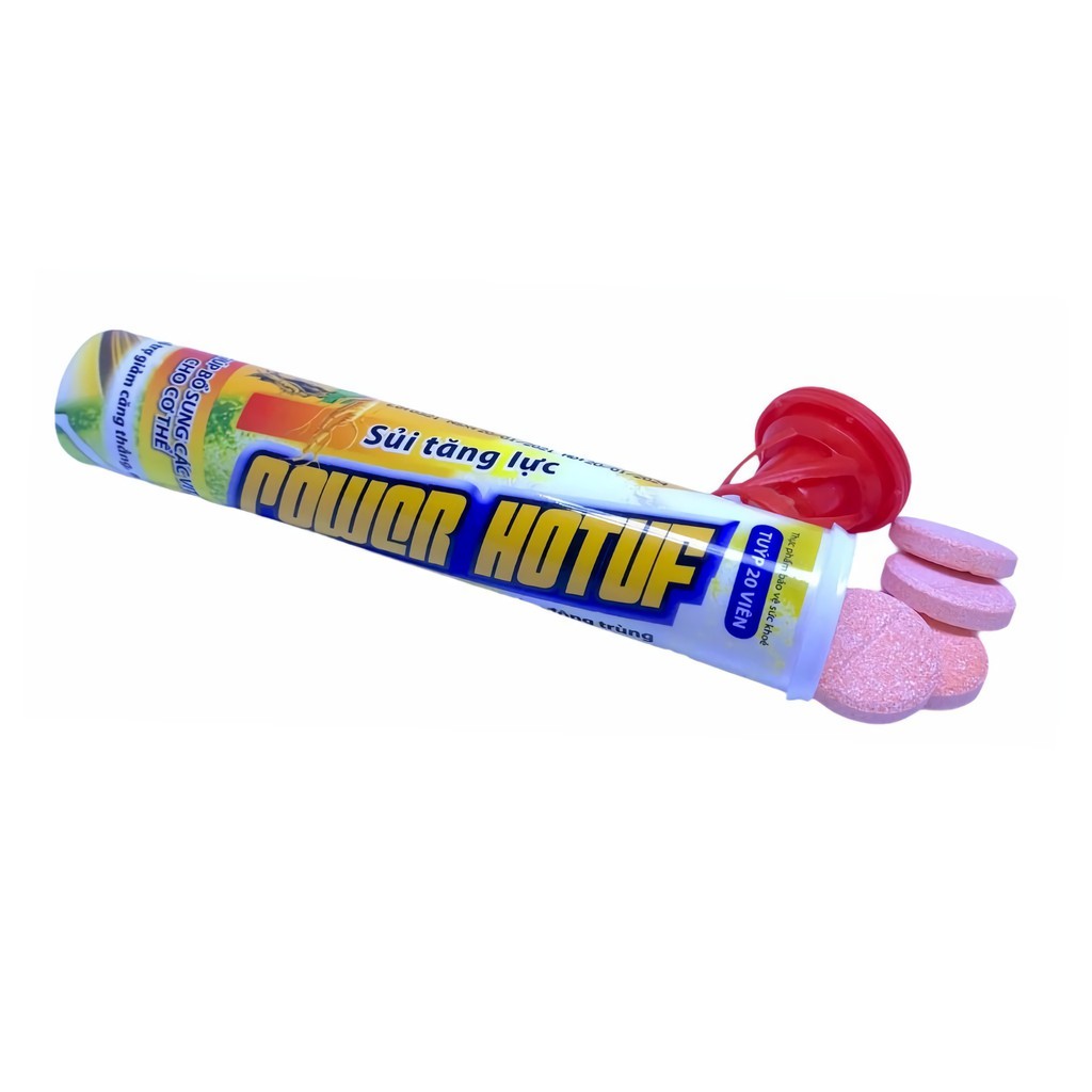 C sủi, viên sủi tăng lực( CAO CẤP ) POWER HOTUF 20 viên/tuýp tinh chất nhân sâm và nấm đông trùng tăng cường sức khỏe | BigBuy360 - bigbuy360.vn