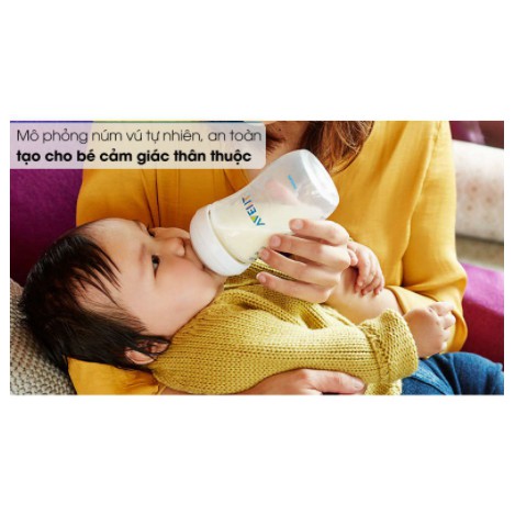 [CHÍNH HÃNG] Bình Sữa Philips Avent Nature Cổ Rộng Cho Bé 125ml/260ml/330ml