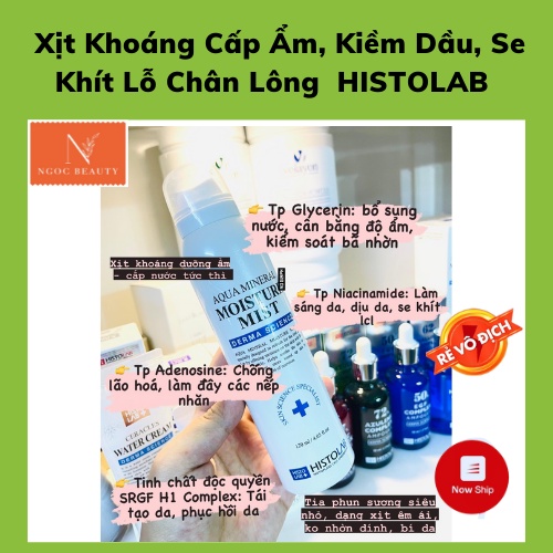 Xịt khoáng cấp ẩm, kiềm dầu, chống loã hoá HISTOLAB AQUA MINERAL MOISTURE MIST