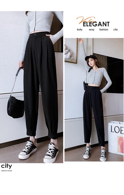 Mẫu mới) Quần baggy khoá chân siêu hot