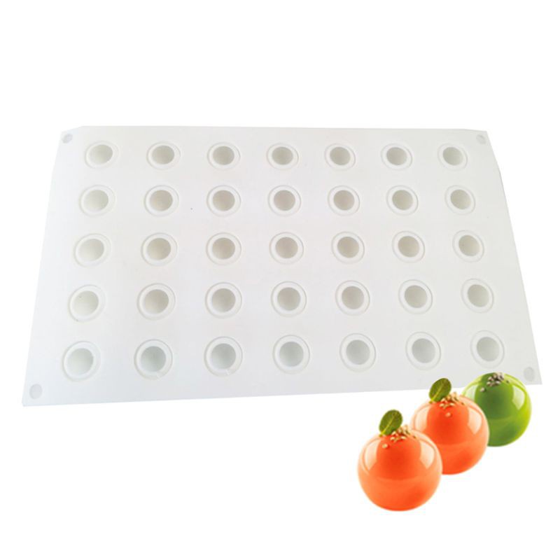 Khuôn silicone làm bánh hình cầu 3D 35 khoang