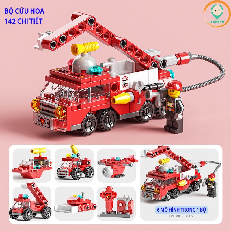 Mô hình đồ chơi lắp ráp xếp hình ô tô máy bay phát triển trí tuệ cho bé JUMICO LNX