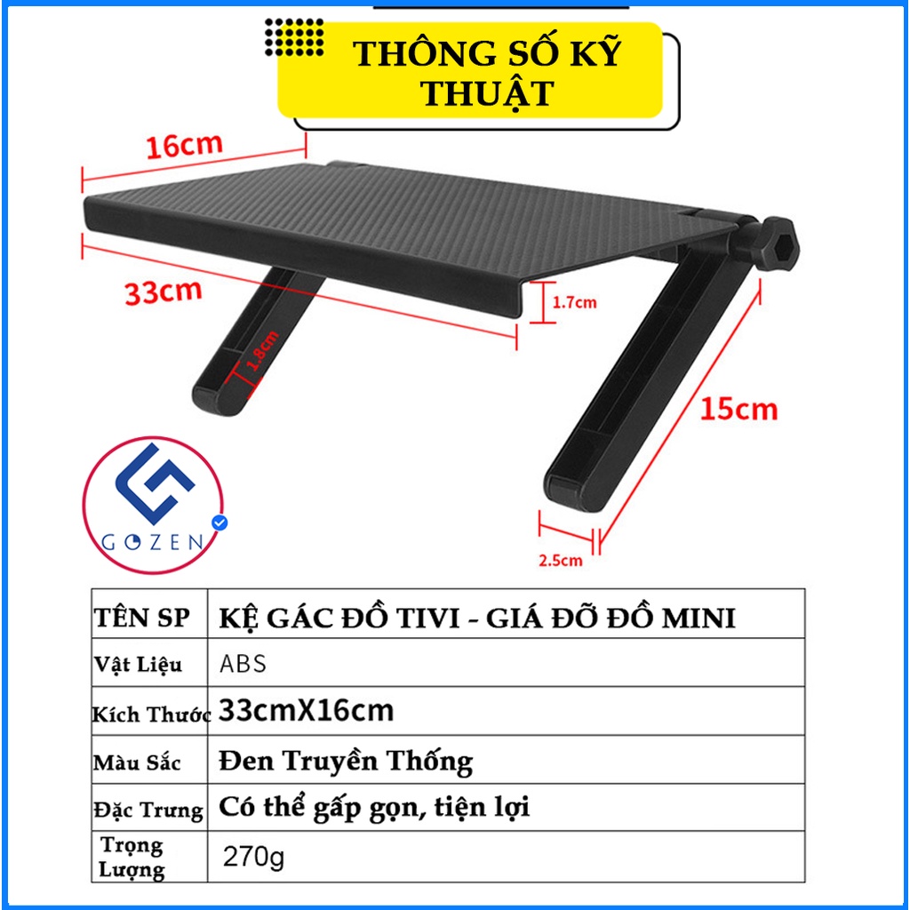 Kệ để đồ gác trên màn hình tivi ,máy tính, giá đỡ laptop, wi-fi  lằm bằng chất liệu nhựa cao cấp.