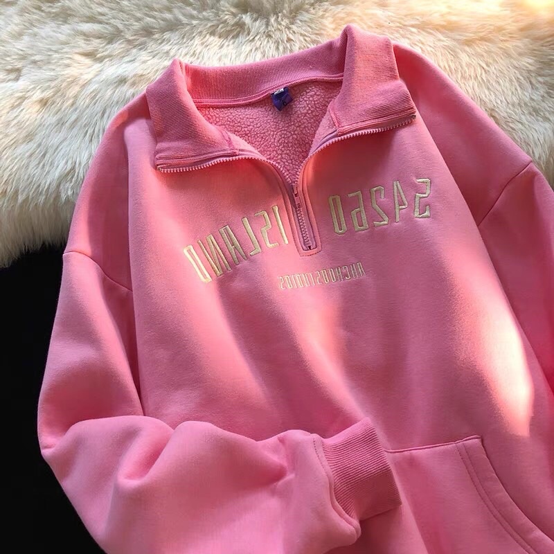 ÁO SWEATER ZIP/POLO TAY DÀI KHOÁ KÉO FORM RỘNG UNISEX ULZZANG STYLE HÀN QUỐC BASIC (order) | BigBuy360 - bigbuy360.vn