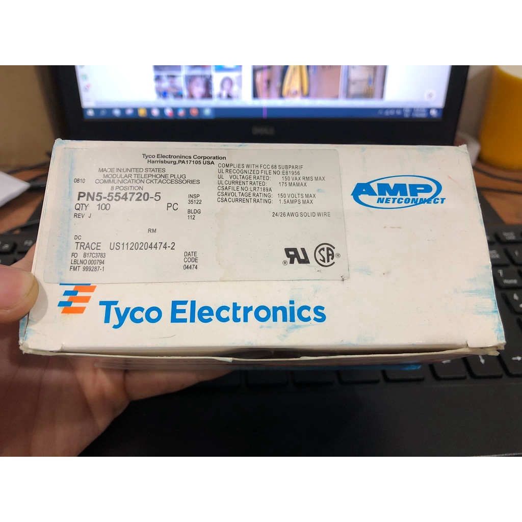 Hạt bấm dây mạng Golden Japan Cat5 Cat6 túi 100 hạt chính hãng