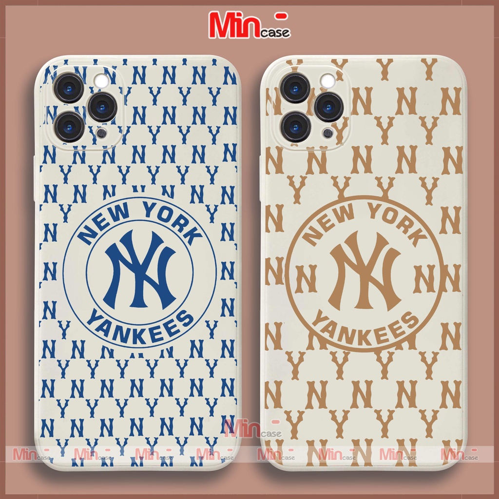 Ốp lưng điện thoại iPhone MLB New York cạnh viền vuông silicon dẻo ip 6/6s/7/8/X/XS/XR/11/12/13/14 Pro Plus Max Mincase