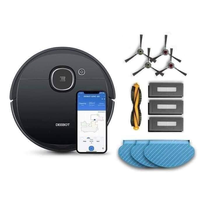 Ecovacs Deebot OZMO 920 - Robot Hút Bụi và Lau Nhà Đen, Kích Thước 350x350x93mm, Dung Lượng 0.43L