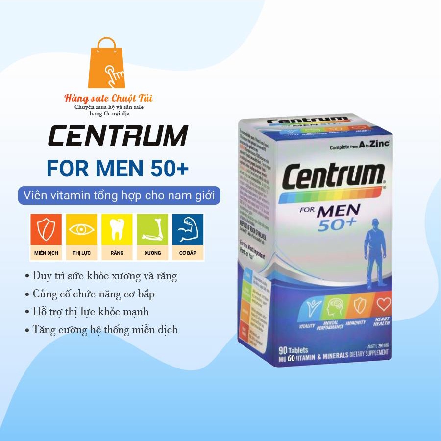 Vitamin tổng hợp Centrum Advance 50+ - Hàng Úc đủ bill
