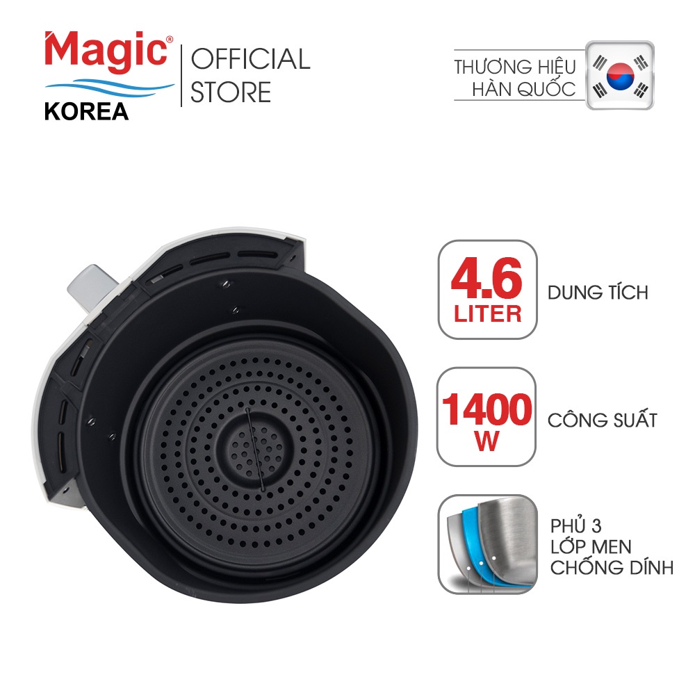 Nồi chiên không dầu Magic Korea A78 New 4.6L cho gia đình 4-6 người,chiên nướng nguyên một con gà 1.5kg,BH chính hãng