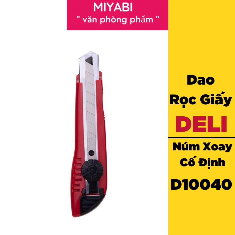 Dao rọc giấy Deli dùng trong văn phòng phẩm cỡ lớn- Dao dọc giấy -  màu Vàng  - 1 cái ED10040