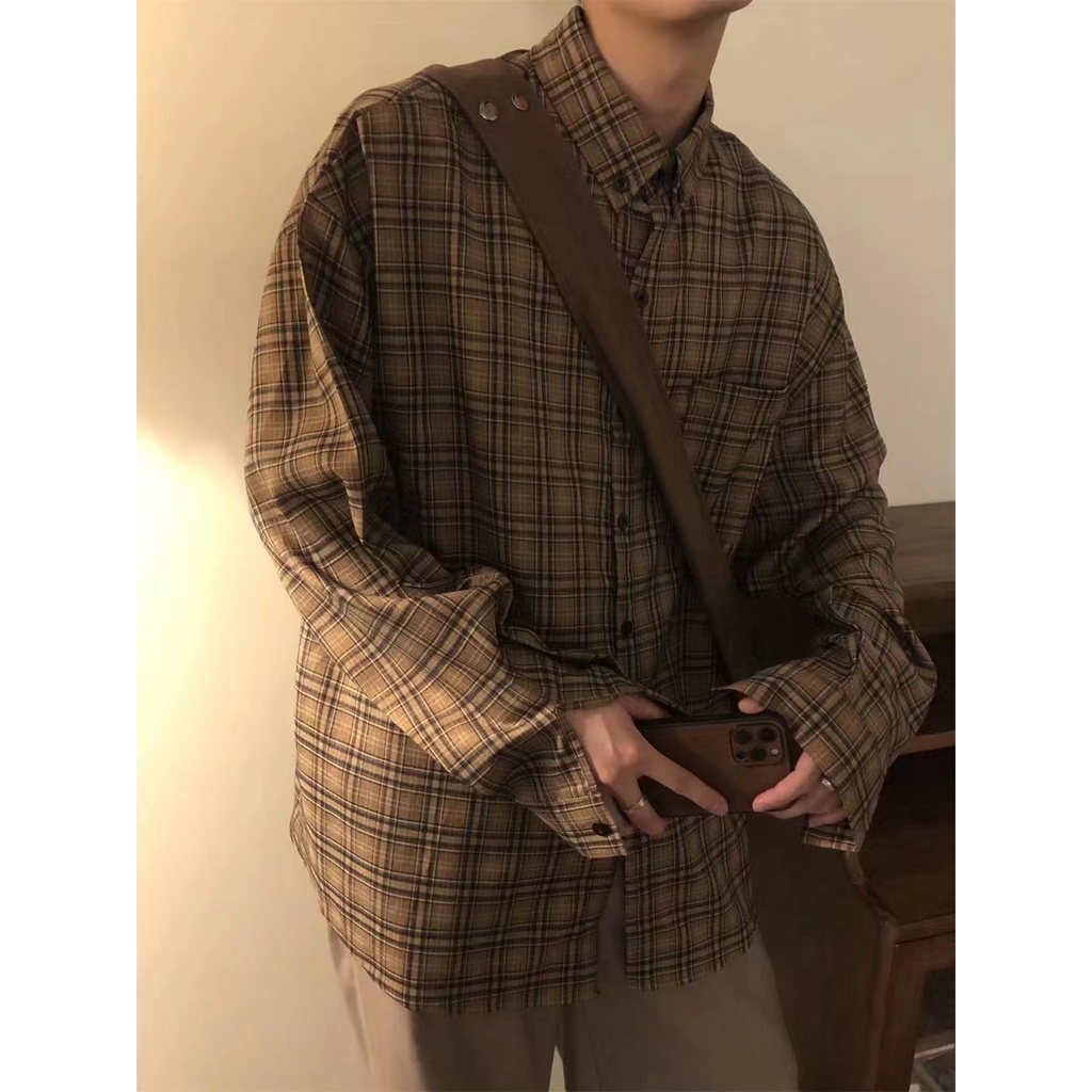 Áo Sơ Mi Dài Tay Họa Tiết Ca Rô Thời Trang Dành Cho Cả Nam Và Nữ