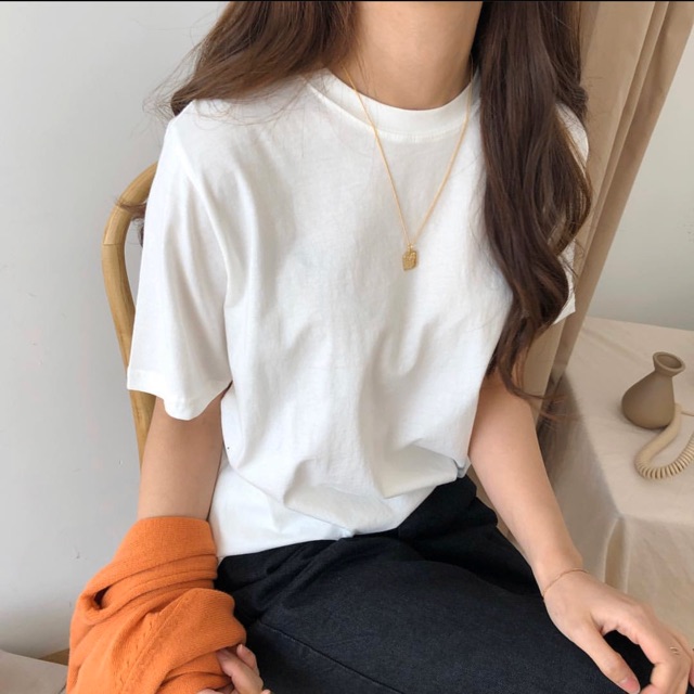 Áo thun trơn cổ tròn basic