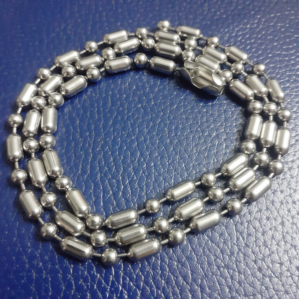 Dây chuyền inox kiểu trúc bi to 5mm đẹp, không đen - Phù hợp cho nam và nữ