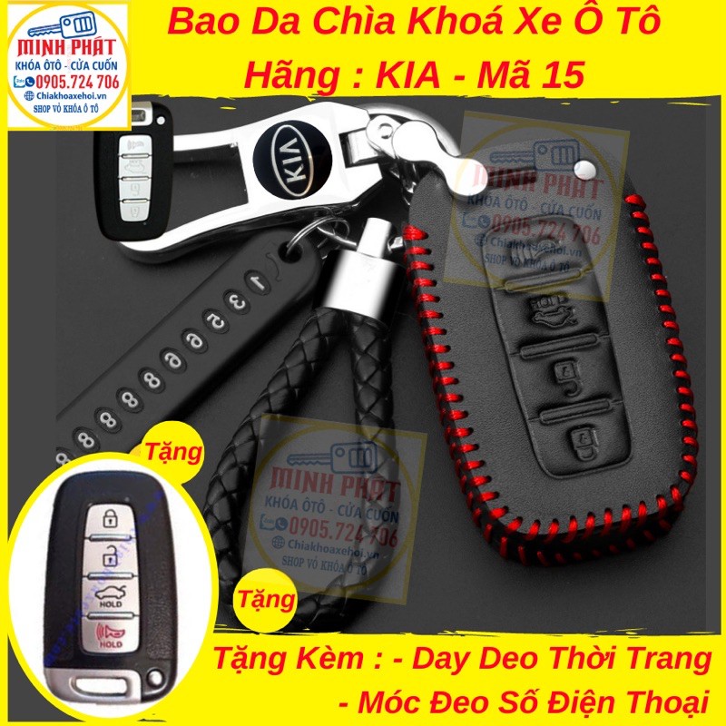 Bao da chìa khóa KIA Cerato, Sorento, Forte( Lưu Ý : Sản phẩm gồm có bao da và móc khoá ko có quà đi kèm )