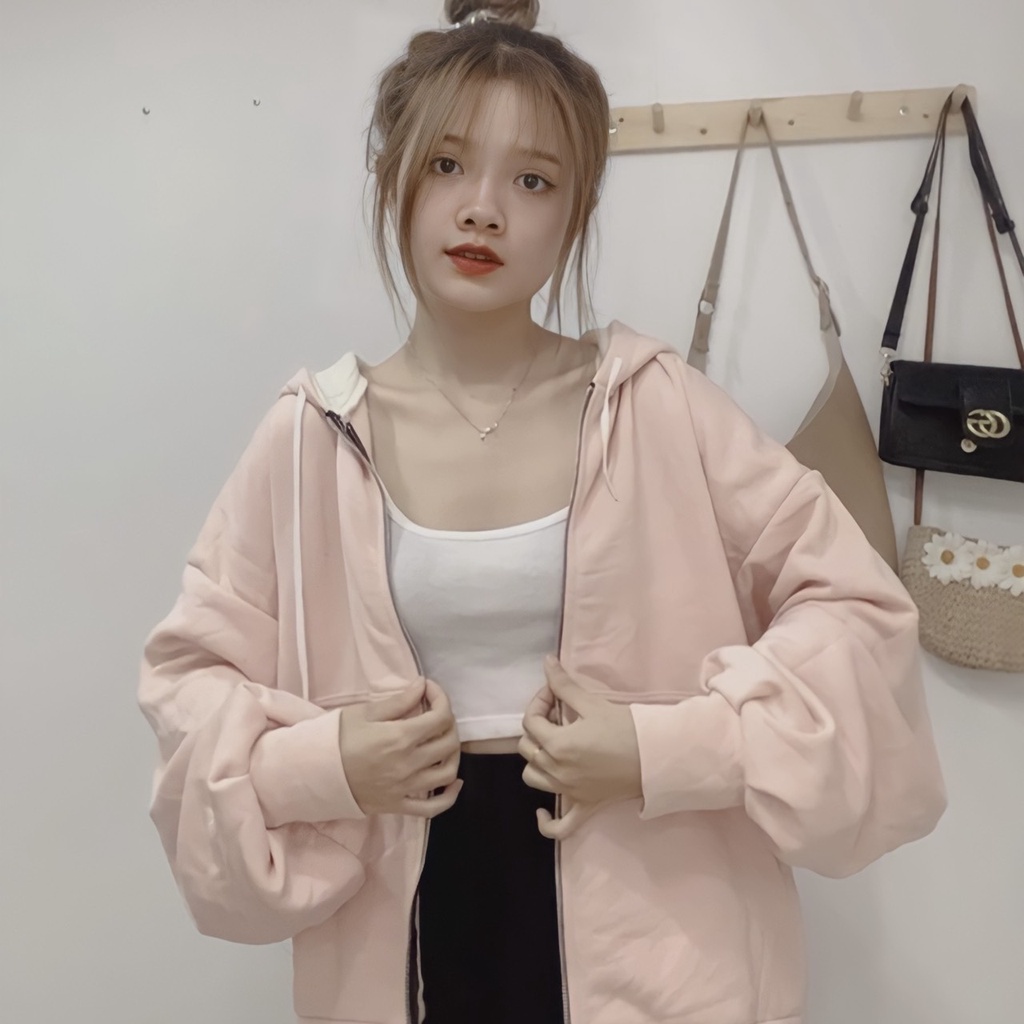 Áo Khoác Nỉ Trơn Form Rộng Unisex , Áo Hoodie Trơn Form Rộng Dây Kéo PLA01 ( kèm ảnh ,video thật shop tự quay )