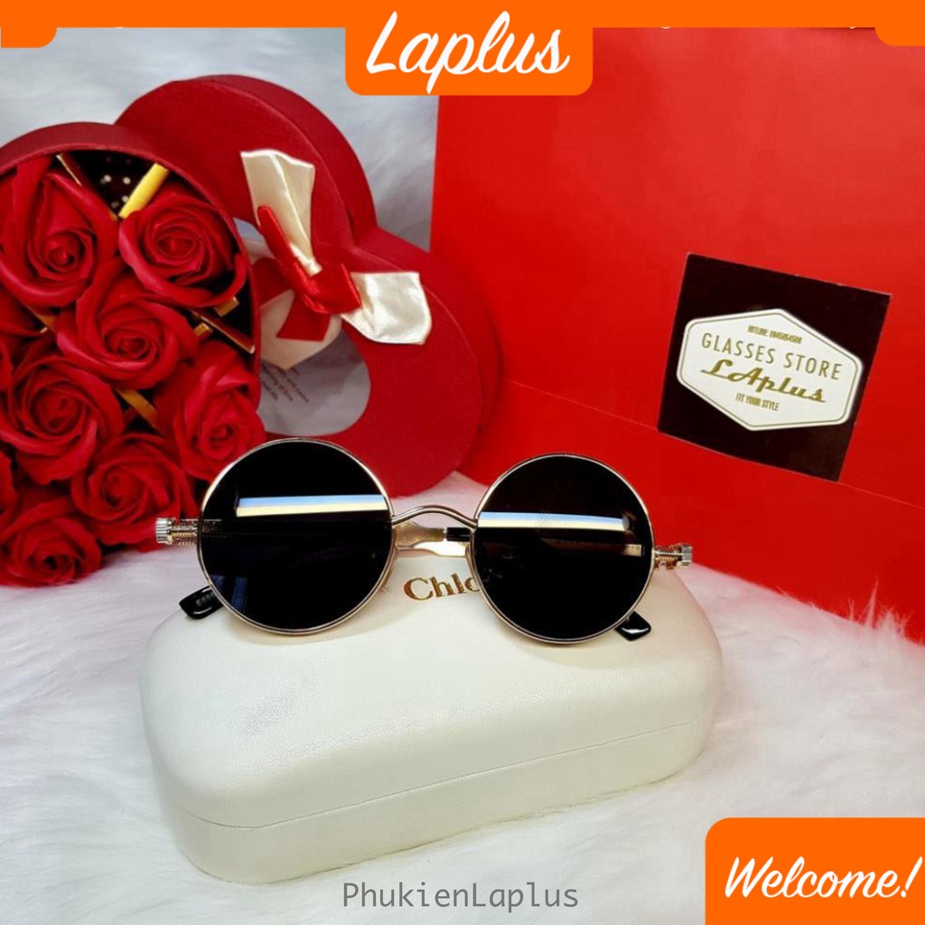 Kính thầy bói cao cấp Vintage tròn - Tặng kèm hộp đựng khăn lau