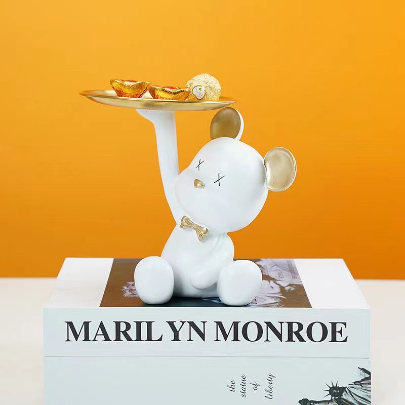 Khay Đựng Trang Sức/chìa khoá Hình Chú Gấu Dễ Thương Để Bàn Trang Trí Nhà Cửa - SHIN STORE
