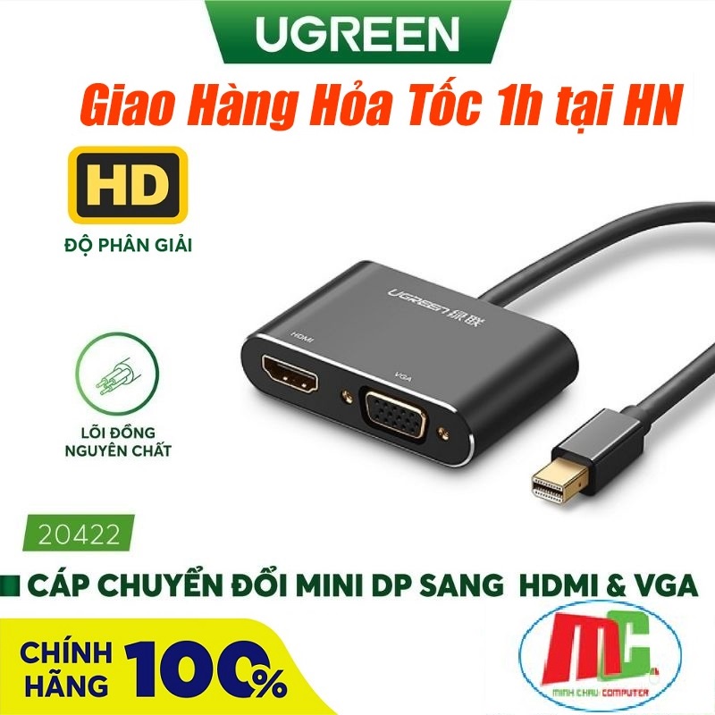 Cáp Chuyển Thunderbolt - Mini Displayport to HDMI + VGA Ugreen 20422 - Hàng Chính Hãng