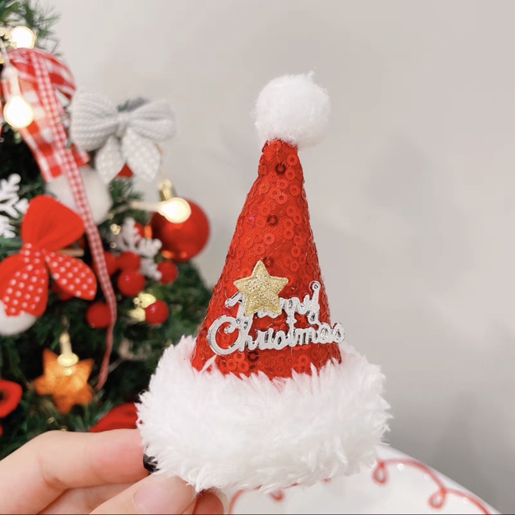 Băng đô cài kẹp tóc Giáng Sinh nhiều mẫu lựa chọn sừng nai tuần lộc Mickey mũ Noel