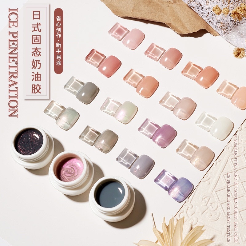 Sơn cream, sơn Gel nén Ngọc trai phong cách Nhật Bản cao cấp fullsize trang trí móng