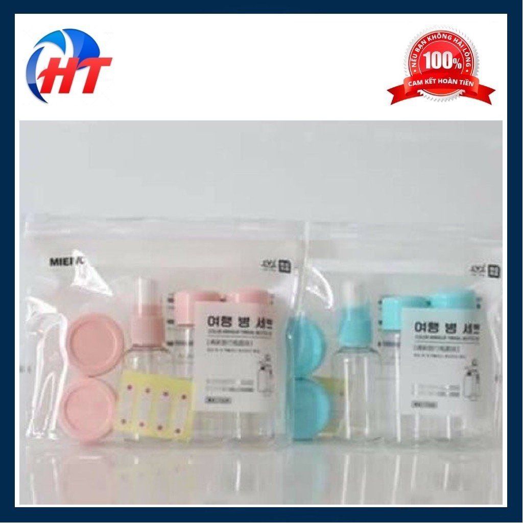 Bộ kit 8 món Hàn Quốc mini chiết mỹ phẩm tiện dụng cho các chuyến du lịch