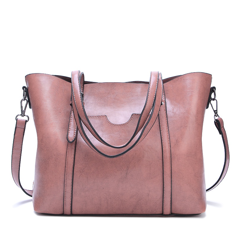 IELGY Fashionable Women's Big Bag All-match One-shoulder Messenger Simple Oil Wax Pitot