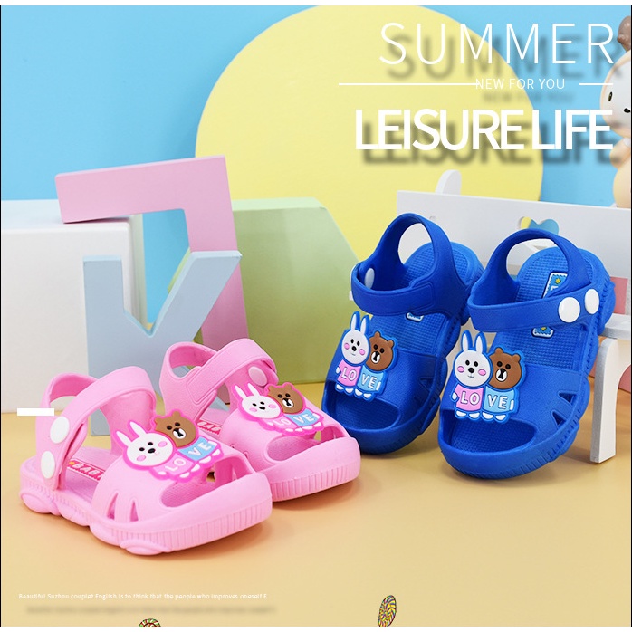 Dép Sandal Tập Đi Cho Bé 1-2 Tuổi Chữ Love, Đế Cao Su